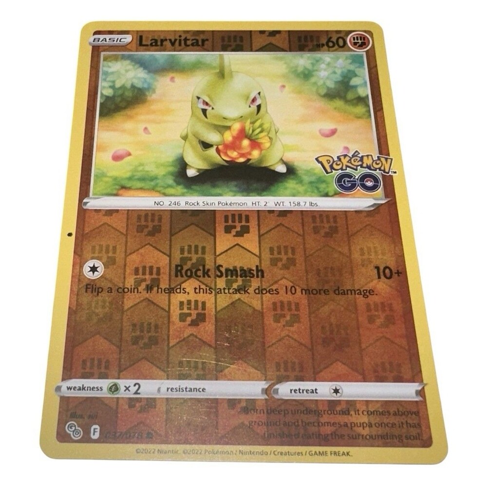 5 for $30 Larvitar Ink Printing Error LP 037/078 Pokemon Card Go